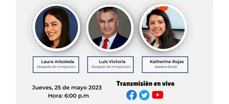 El Consulado de Colombia en Miami invita a la charla virtual acerca del parol de reunificación familiar y centros migratorios, el jueves 25 de mayo de 2023