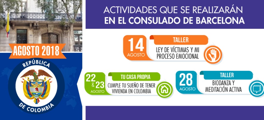 Consulado de Colombia en Barcelona informa las actividades que realizará en agosto 