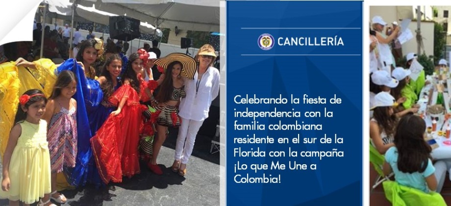 Celebrando la fiesta de independencia con la familia colombiana residente en el sur de la Florida con la campaña ¡Lo que Me Une a Colombia!