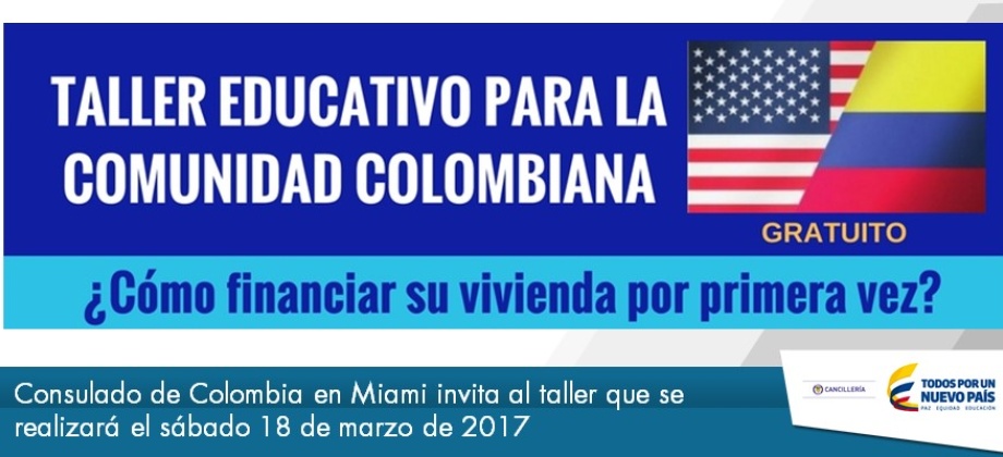 Consulado de Colombia en Miami invita al taller 