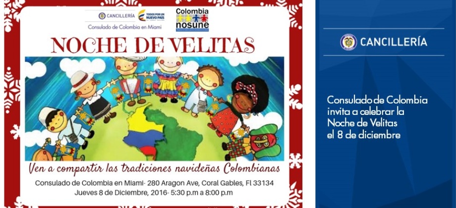 Consulado de Colombia invita a celebrar la Noche de Velitas 