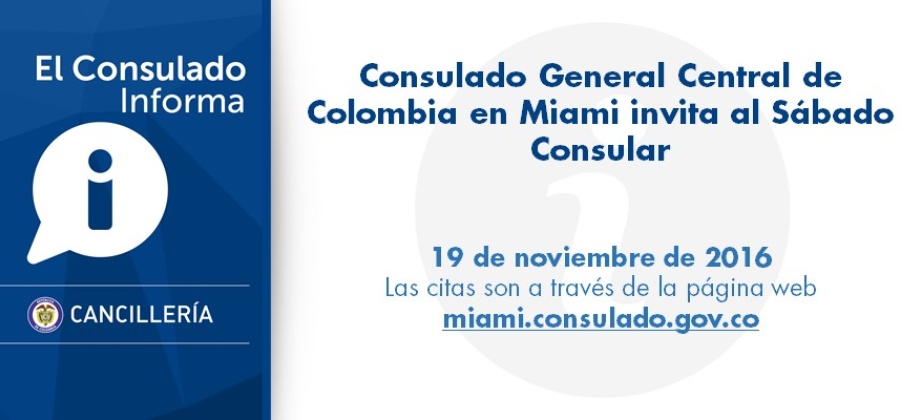 Consulado de Colombia en Miami invita al Sábado Consular