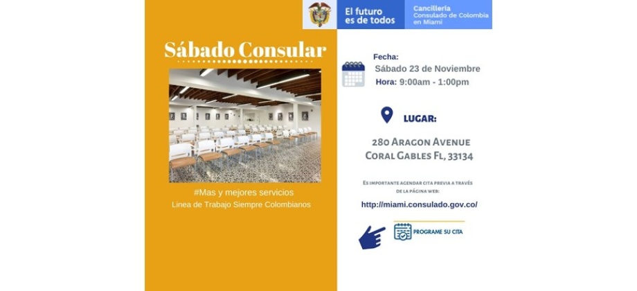 El 23 de noviembre se realizará la jornada de Sábado Consular 