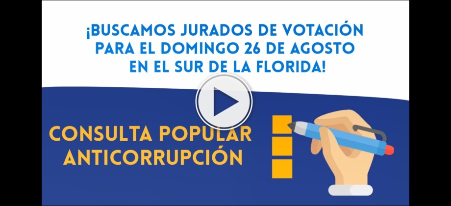 El Consulado de Colombia en Miami busca jurados de votación para la Consulta Anticorrupción