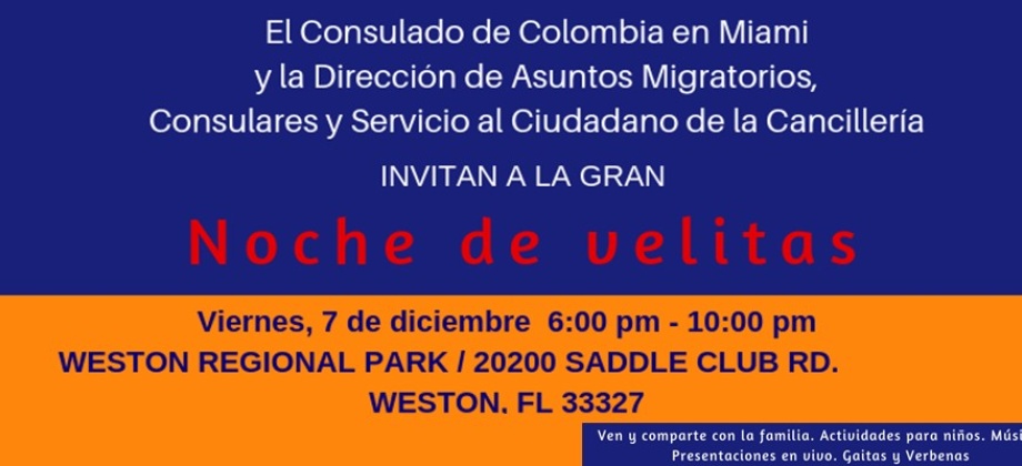 Consulado de Colombia en Miami invita a la conmemoración de la Noche de Velitas este 7 de diciembre de 2018