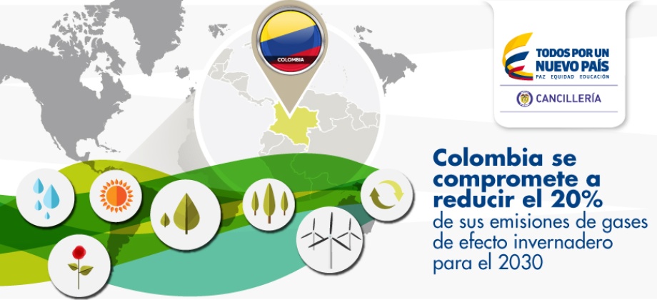 Colombia se compromete a reducir el 20% de sus emisiones de gases de efecto invernadero para el año 2030