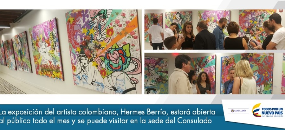 La exposición del artista colombiano, Hermes Berrío, estará abierta al público todo el mes y se puede visitar en la sede del Consulado 