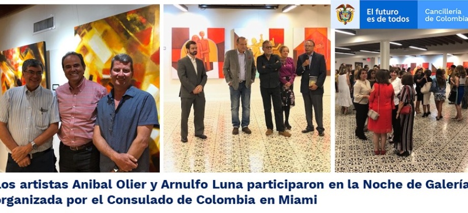 Los artistas Anibal Olier y Arnulfo Luna participaron en la Noche de Galería organizada por el Consulado de Colombia