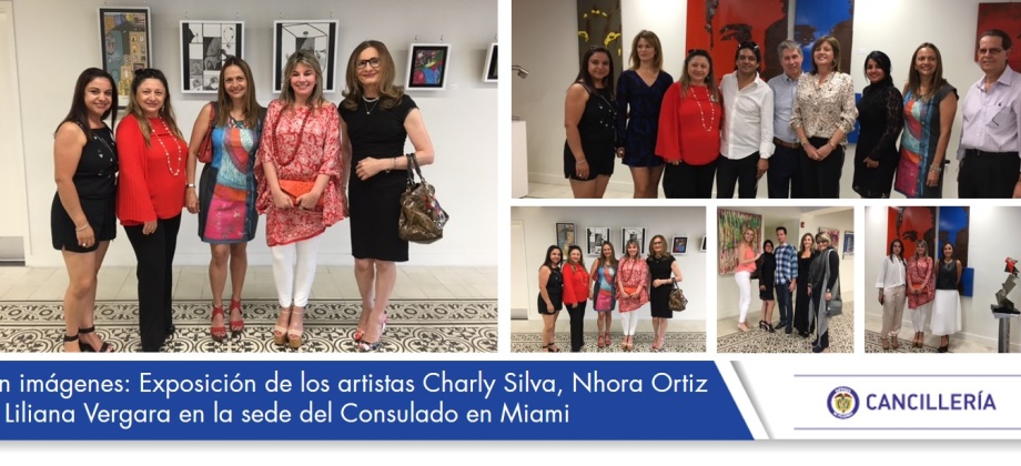 En imágenes: Exposición de los artistas Charly Silva, Nhora Ortiz y Liliana Vergara en la sede del Consulado en Miami