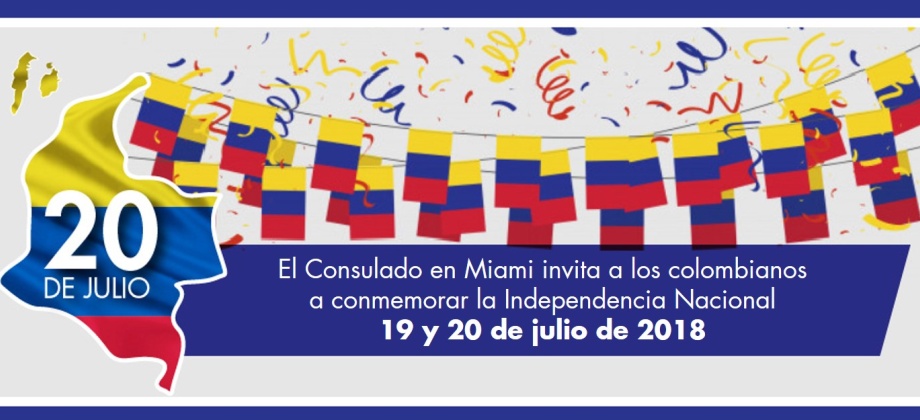 El Consulado en Miami invita a los colombianos a conmemorar la Independencia Nacional