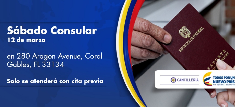 Consulado de Colombia en Miami realizará una jornada de Sábado Consular el próximo 12 de marzo