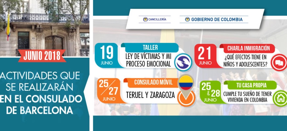 El Consulado de Colombia en Barcelona informa las actividades que realizará en junio