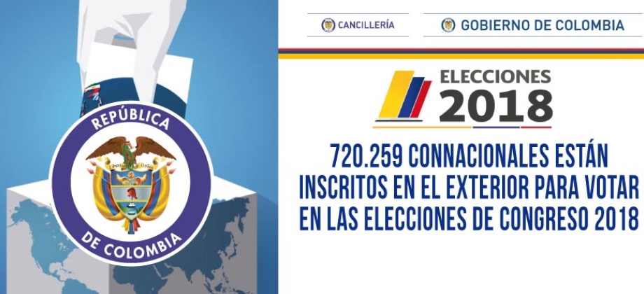 720.259 connacionales están inscritos en el exterior para votar en las elecciones al Congreso y consultas interpartidistas 2018
