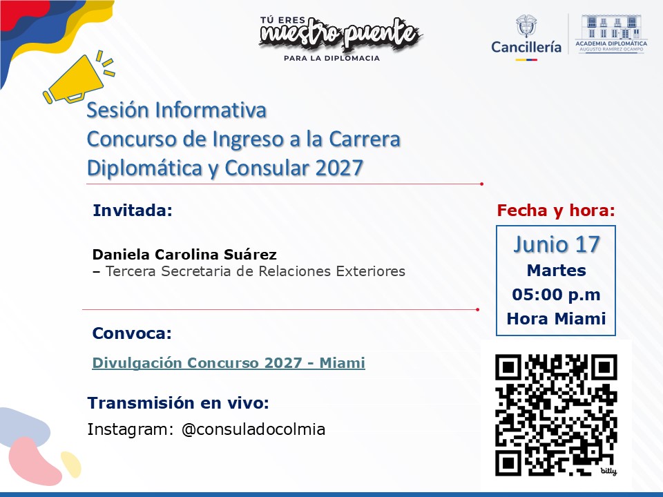 Convocatoria Sesión Informativa Concurso 2027 en Miami