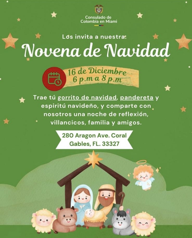 Consulado de Colombia en Miami los invita a nuestra: Novena de Navidad