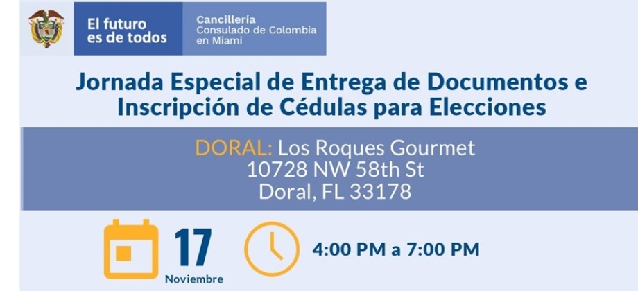 Jornada especial de inscripción de cédulas y entrega de documentos 