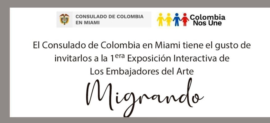 Consulado de Colombia en Miami invita a la Noche de Galería que se realizará el 15 de junio