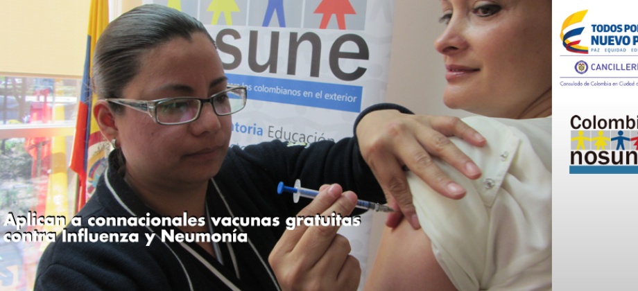 Aplican a connacionales vacunas gratuitas contra Influenza y Neumonía