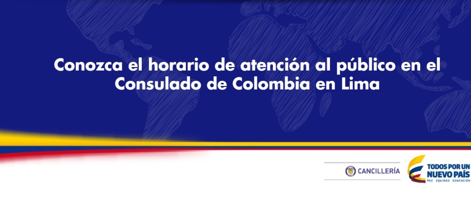 Horario de atención en el Consulado de Colombia en Lima