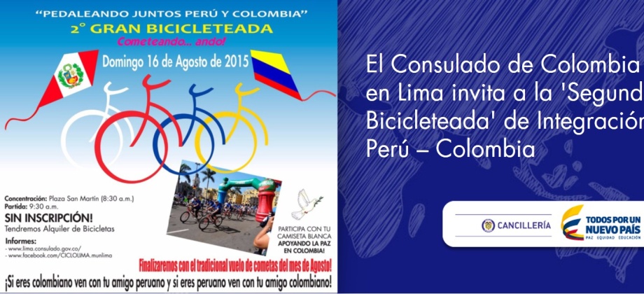 'Segunda Bicicleteada' de Integración Perú – Colombia