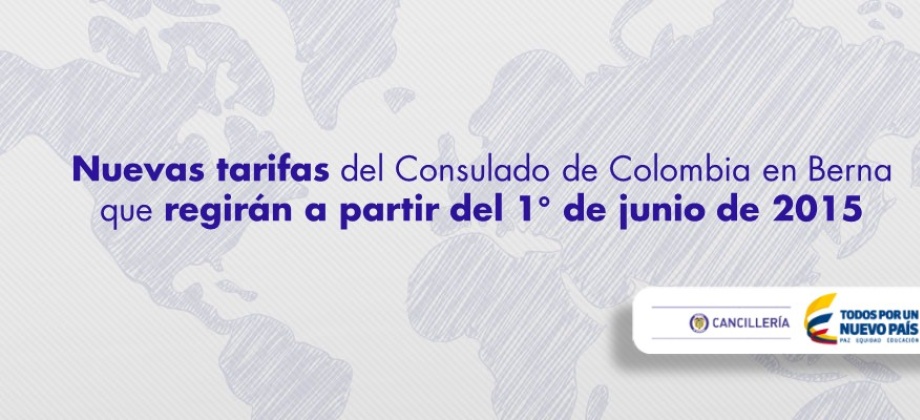Consulado de Colombia en Berna - Tarfias y medios de pago