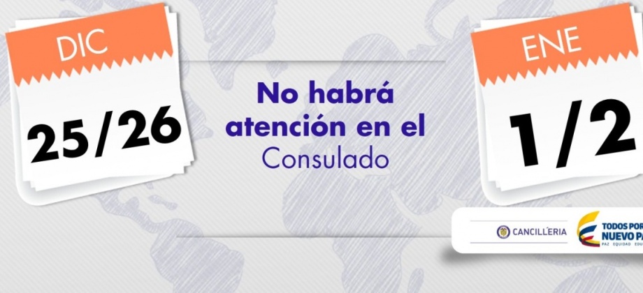 Horario de atención en festivos nacionales