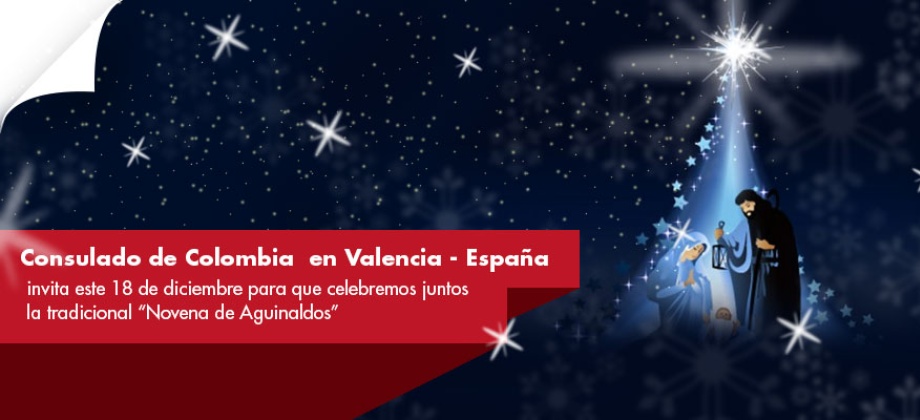 Celebración del Consulado de Colombia en España de  la Novena de Aguinaldos