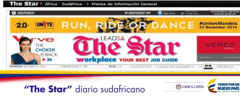 Embajadora de Colombia se reúne con representantes del diario sudafricano “The Star”