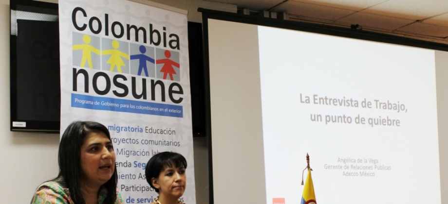 La Cónsul General, Jaqueline Espitia Arias, dio la bienvenida a los connacionales que asistieron al Taller “La Entrevista de Trabajo”, para impulsar la búsqueda de empleo de los colombianos en México