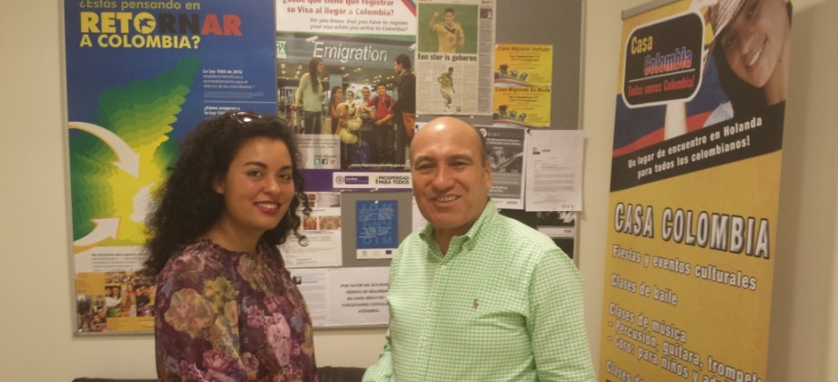 María Lucía Bermúdez y el Cónsul de Colombia en Ámsterdam, Fabio Emel Pedraza Pérez