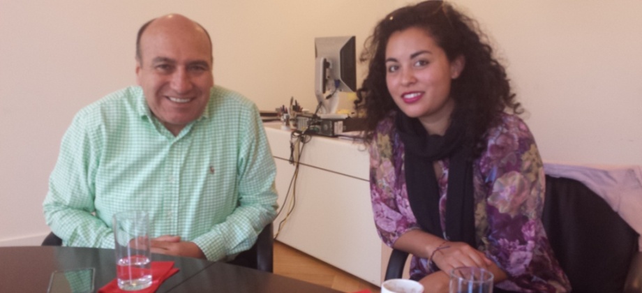 María Lucía Bermúdez y el Cónsul de Colombia en Ámsterdam, Fabio Emel Pedraza Pérez