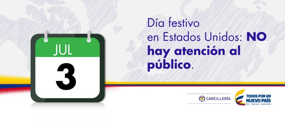 3 de julio: no habrá atención al público en el Consulado de Colombia en Orlando 