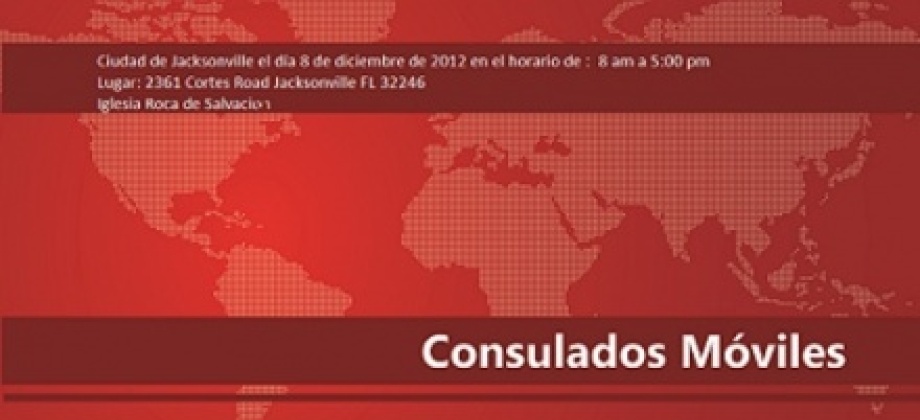 El próximo 8 de diciembre en  la ciudad de Jacksonville, se llevará a cabo una jornada de atención a los connacionales colombianos, residentes en esta ciudad. 