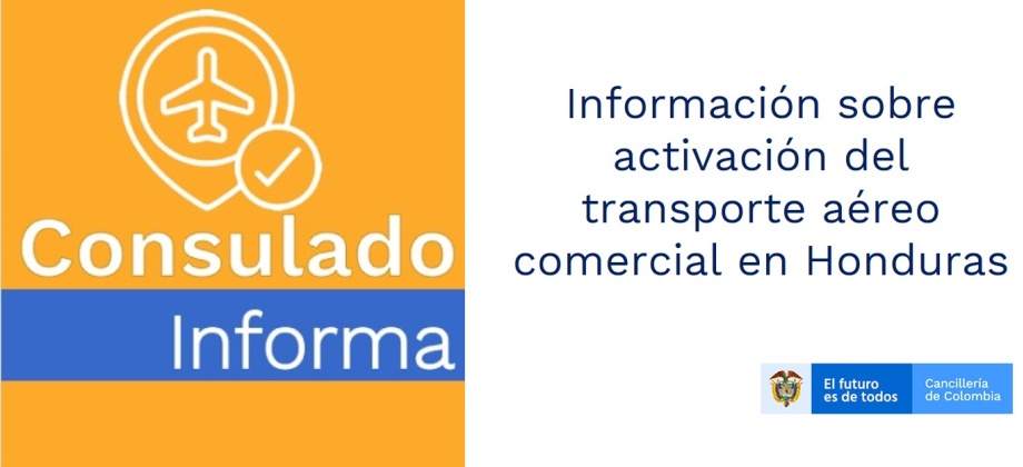 Información sobre Activación del Transporte Aéreo Comercial en Honduras