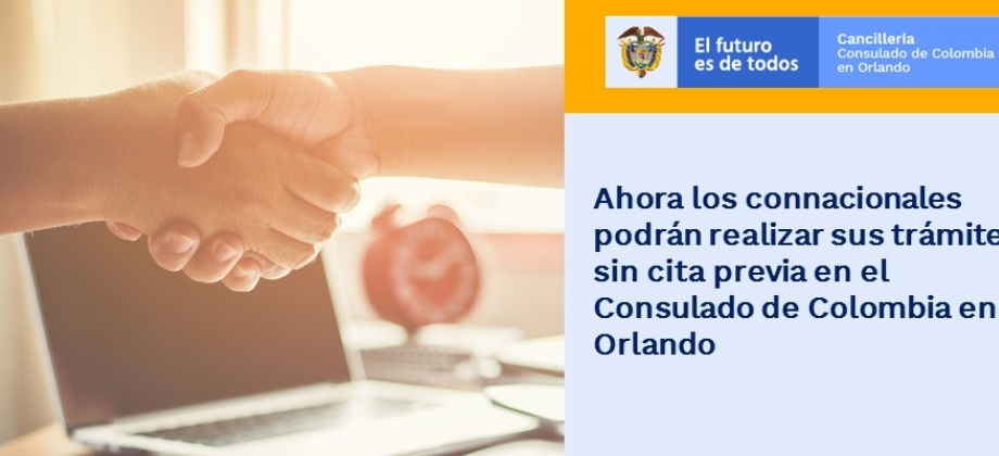 Ahora los connacionales podrán realizar sus trámites sin cita previa en el Consulado en Orlando