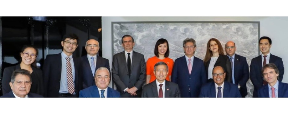 Foto del almuerzo de trabajo del Ministro de Relaciones Exteriores Vivian Balakrishnan y los Embajadores de América Latina en Singapur