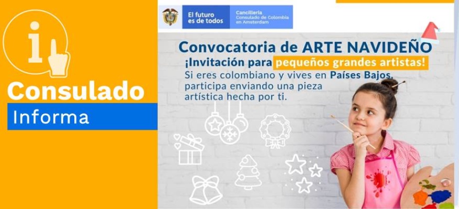 Concurso de arte navideño premiará la creatividad de los niños colombianos residentes en Países Bajos