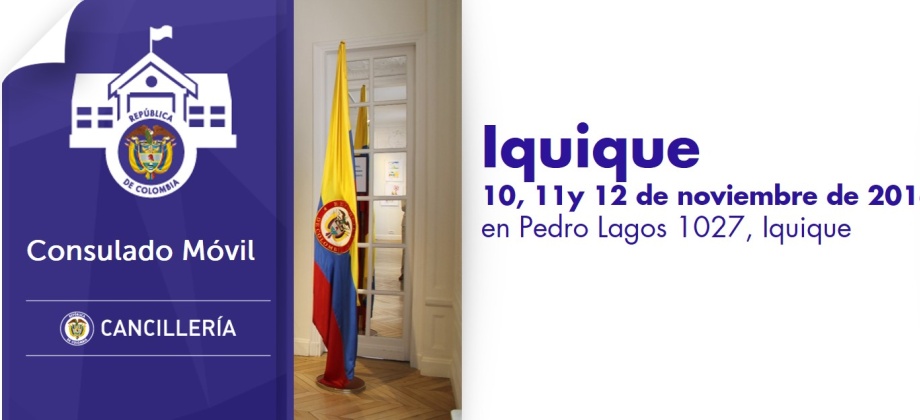 El Consulado de Colombia en Antofagasta estará con su unidad móvil en Iquique, del 10 al 12 de noviembre de 2016