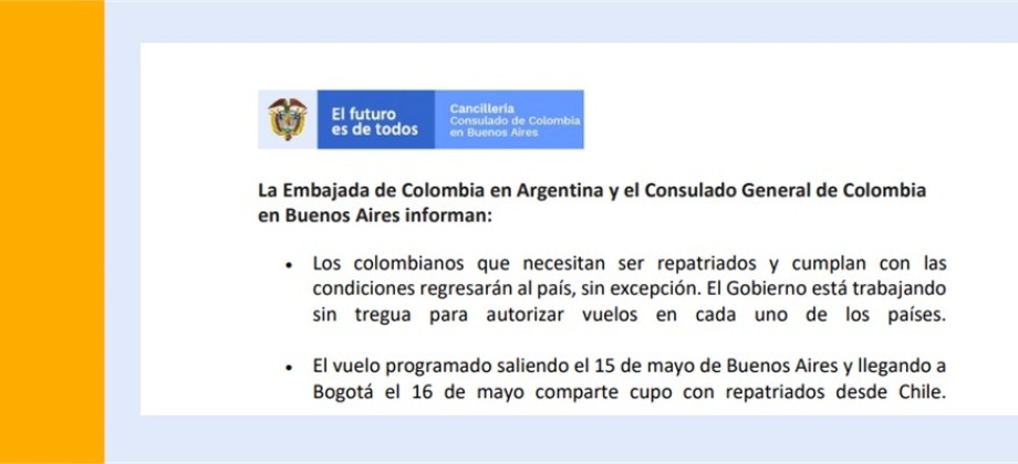Lea el comunicado más reciente de la Embajada de Colombia en Argentina y el Consulado General de Colombia en Buenos Aires 