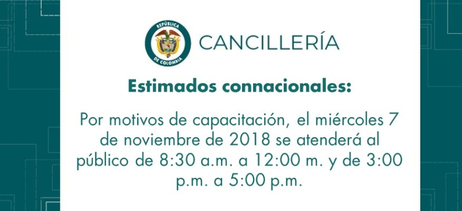 Consulado en Buenos Aires informa cambio de horario el 7 de noviembre