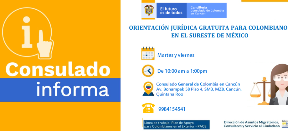 Orientación jurídica para colombianos en el sureste de México en 2021