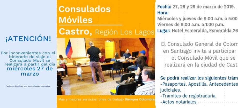 Nueva fecha para el Consulado Móvil en Castro