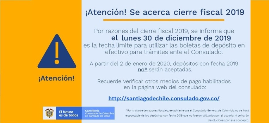 Martes el 31 de diciembre fecha límite para utilizar depósitos bancarios para trámites consulares 
