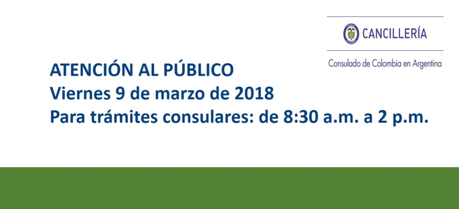 Horario de atención al público del viernes 9 marzo