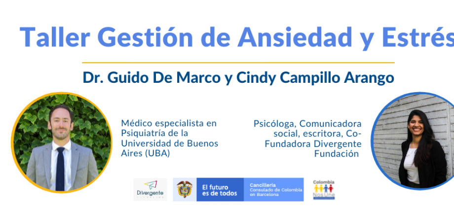 El Consulado de Colombia en Barcelona invita al taller virtual sobre gestión de ansiedad y estrés, el 30 de junio de 2021