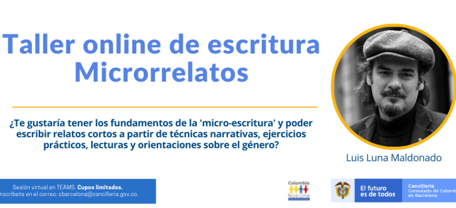  Consulado de Colombia en Barcelona realizará un Taller online de escritura el 18 de junio 