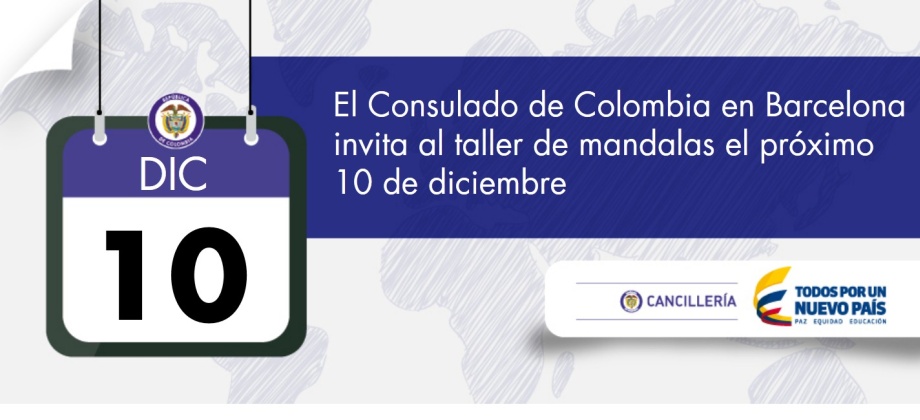 El Consulado de Colombia en Barcelona invita al taller de Mandalas el próximo 10 de diciembre