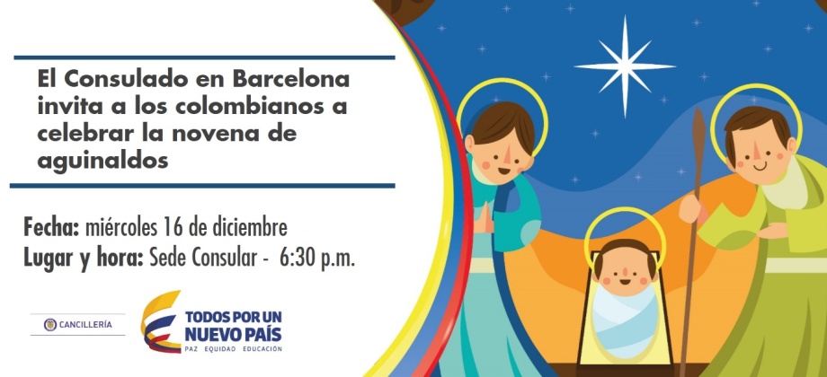 El Consulado de Colombia invita a celebrar la tradicional novena de aguinaldos el próximo 16 de diciembre