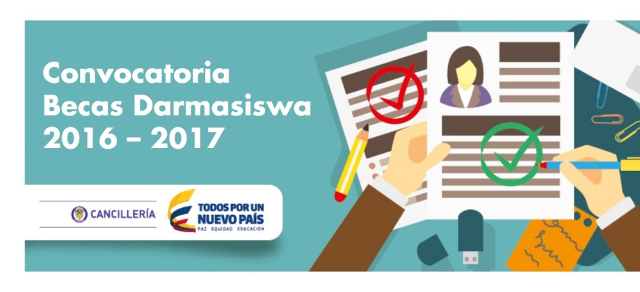 La Embajada de Colombia en Indonesia informa que la convocatoria para becas Darmasiswa 2016 – 2017 cierra el 22 de febrero de 2016