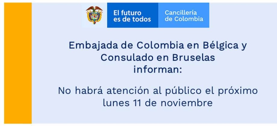 El próximo lunes no habrá atención al público en Bélgica por ser día festivo 